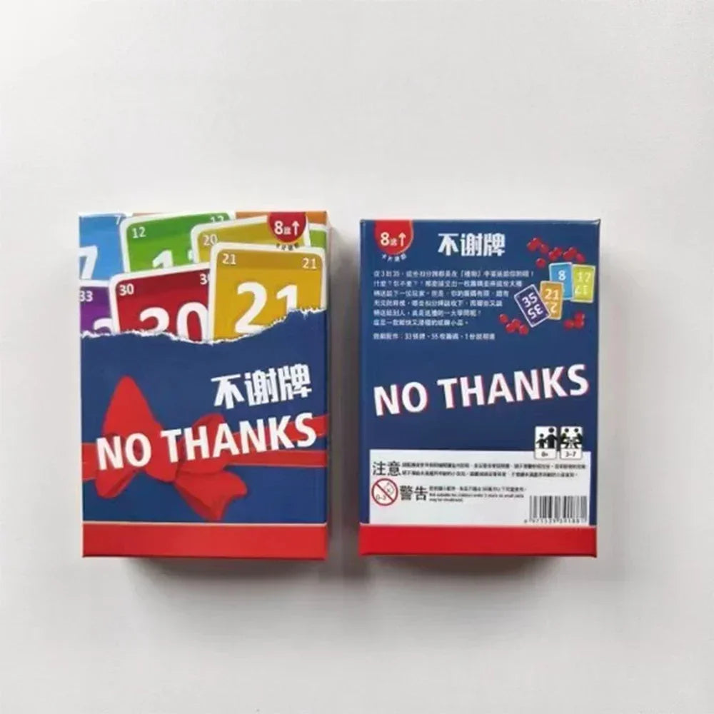 No Thanks Board Game Fun Card Game for All Ages Promotes Laughter and Family Entertainment