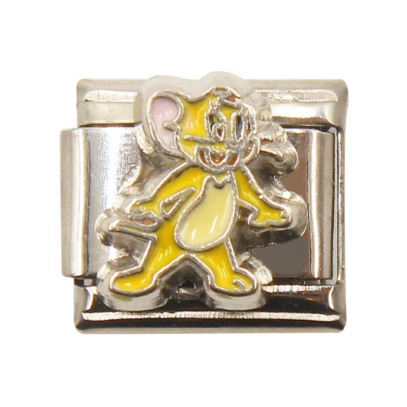 Mixed Charms Italian Link Charms Fits 9mm Stainless Steel Bracelet Jewelry Making DIY Watermelon Lamb Panda Decoration