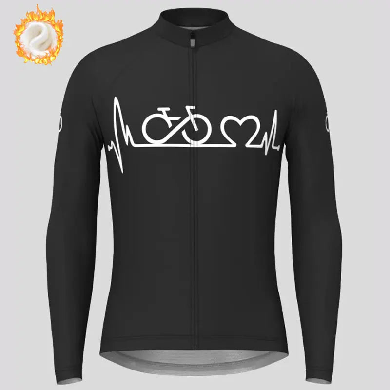2022 Team Winter Cycling Jersey Men's Thermal Fleece Bicycle Clothing MTB Long Sleeve Warm Tops Road Bike Outdoor Sports Jacket