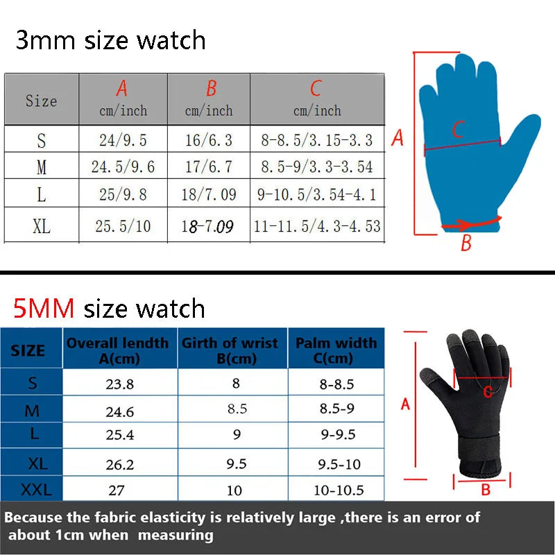 3/5mm Thicken Kevlar Diving Gloves Scratch Proof Fish Hunting Warm Gloves Deep Dive Underwater Spearfishing Skiing Gloves