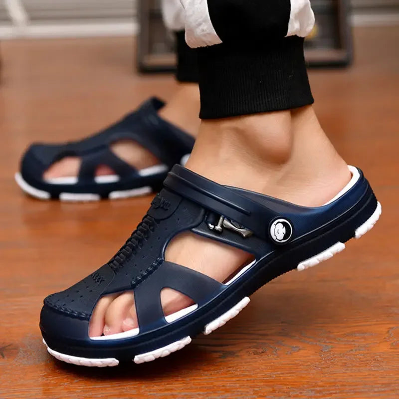 Sandals  Men Slippers Outdoor Beach Casual Shoes Zapatos De Hombre Indoor Durable Anti Slip Peep Toe New 2023