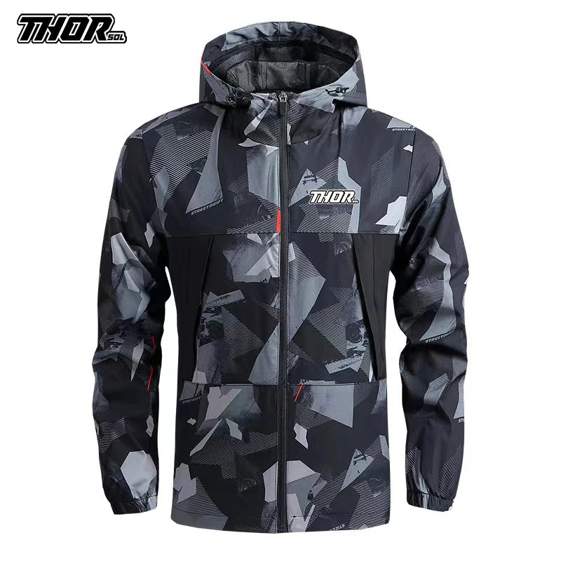 THORSOL 2025 New Men's Motocross Bicycle Cycling Jacket Windbreaker Quick Dry Outdoor Racing Mountain Bike Rompevientos Ciclismo