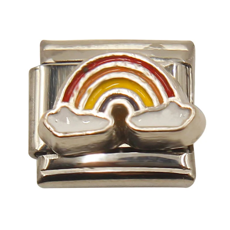 Mixed Charms Italian Link Charms Fits 9mm Stainless Steel Bracelet Jewelry Making DIY Watermelon Lamb Panda Decoration