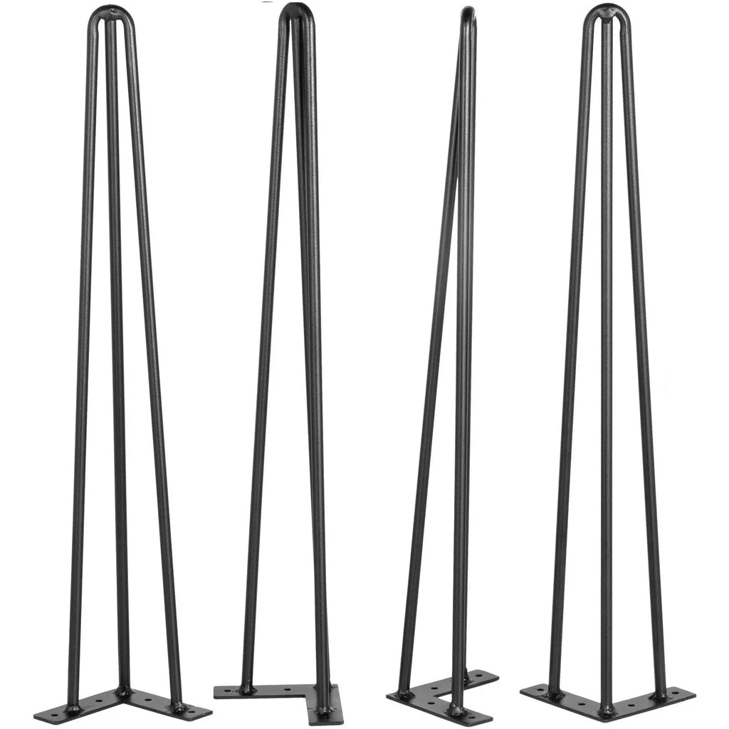 Hairpin Table Legs 26" Black Set of 4 Desk Legs 880lbs Load Capacity (Each 220lbs) Hairpin Desk Legs 3 Rods for Bench Desk Dinin