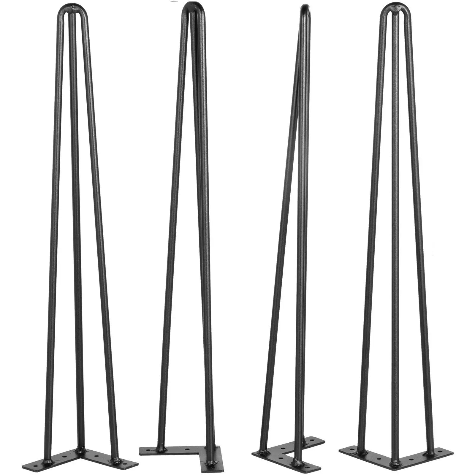 Hairpin Table Legs 26" Black Set of 4 Desk Legs 880lbs Load Capacity (Each 220lbs) Hairpin Desk Legs 3 Rods for Bench Desk Dinin