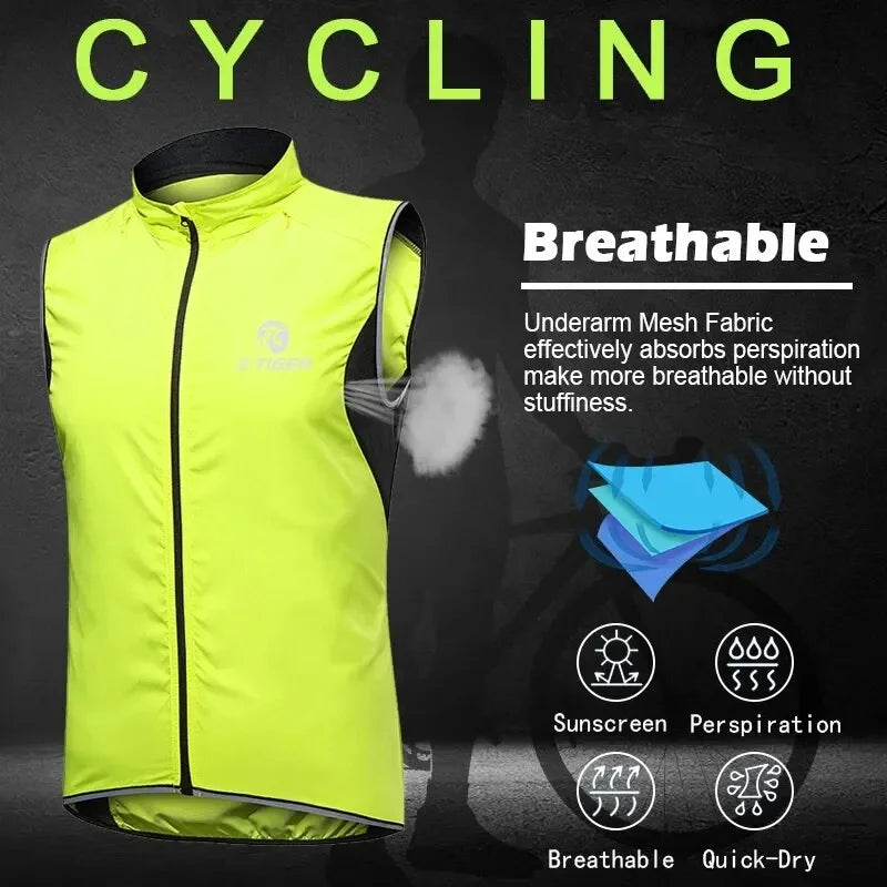 X-TIGER Cycling Jackets Vest Bicycle Reflective Windproof Ultralight Sun Protective Mountaineering Jacket Cycling Windbreaker