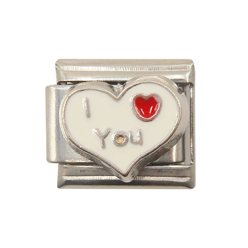 Mixed Charms Italian Link Charms Fits 9mm Stainless Steel Bracelet Jewelry Making DIY Watermelon Lamb Panda Decoration