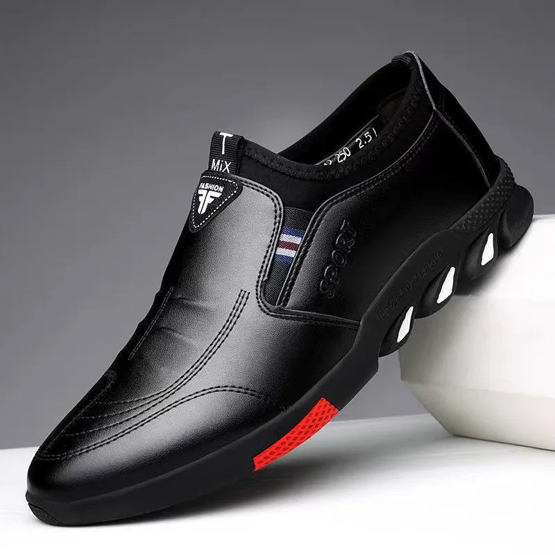 Men's Leather Shoes Business Casual Shoes Soft Soles Non-slip Loafers Moccasins Male Slip on Driving Shoes Breathable Sneakers