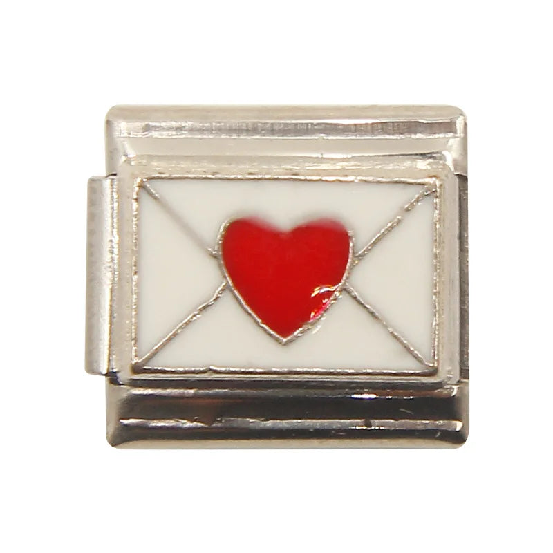 Mixed Charms Italian Link Charms Fits 9mm Stainless Steel Bracelet Jewelry Making DIY Watermelon Lamb Panda Decoration