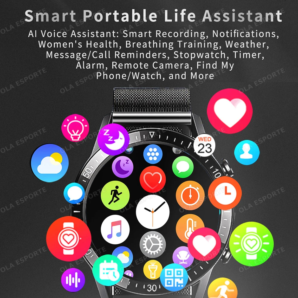 ECG+PPG Bluetooth Call Smart Watch Men Laser Health Blood Pressure Fitnes Sports Watches Man Sports Waterproof Smartwatch+Box