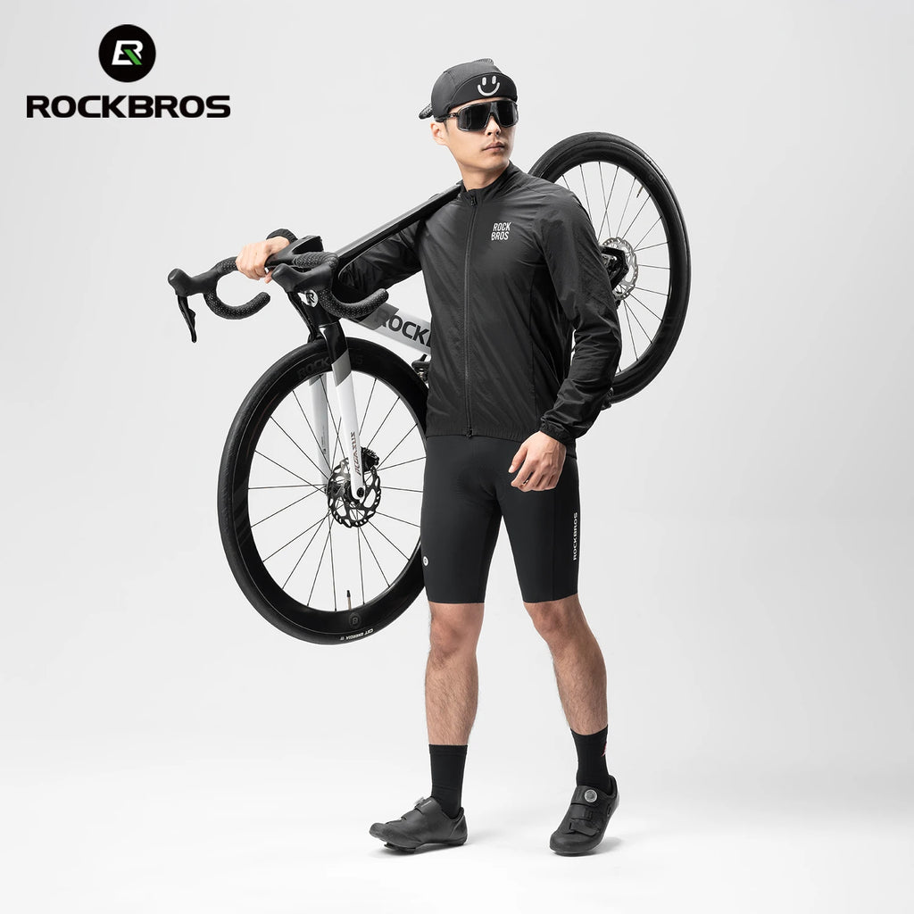ROCKBROS Lightweight Cycling Windbreaker Portable Windproof Jacket Reflective Sunscreen Coat Men Outdoor Sports Cycling Clothing