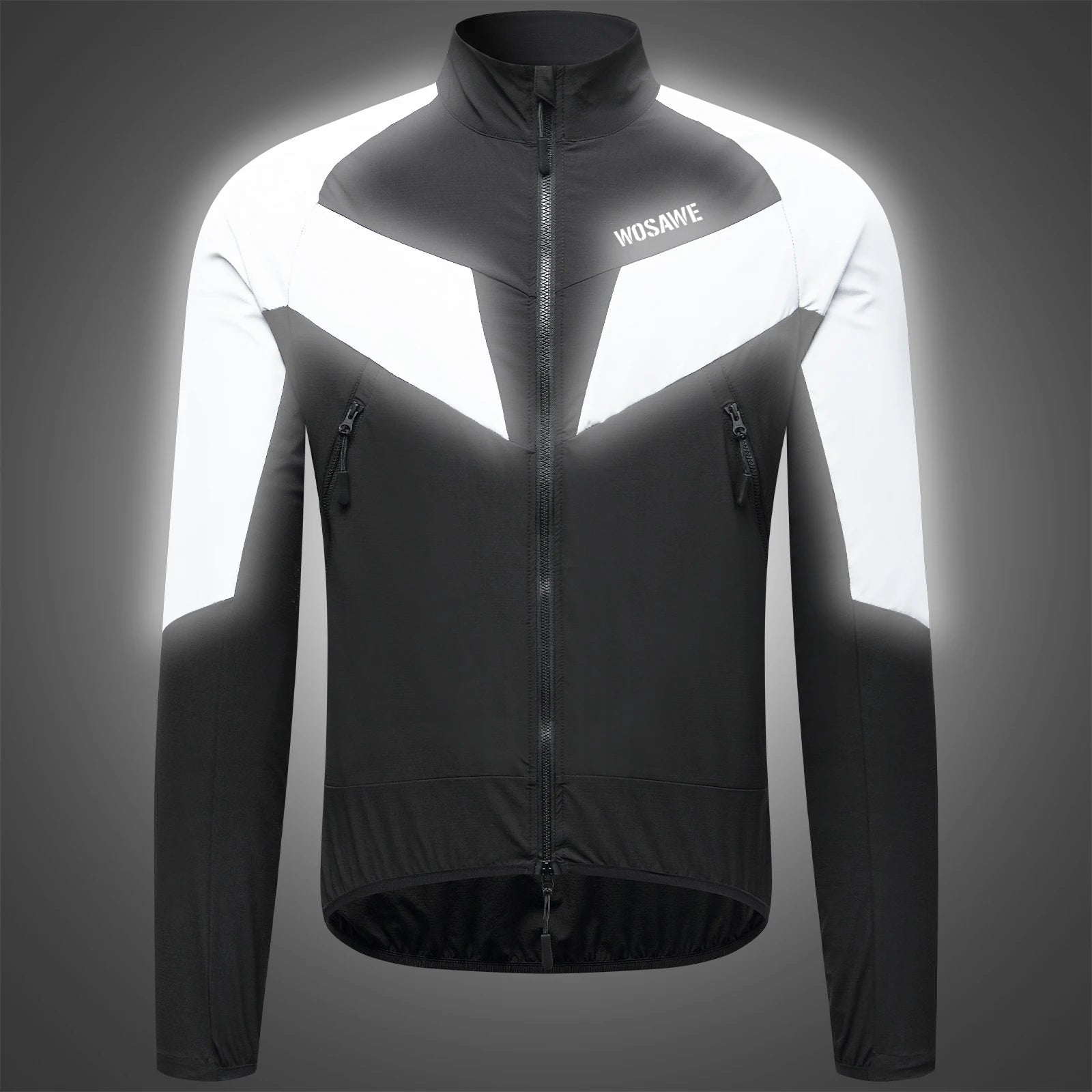 WOSAWE Reflective Cycling Jacket Winter Autumn Bicycle Windbreaker Bike Soft Windproof Waterproof Motorbike Jacket Men Coat