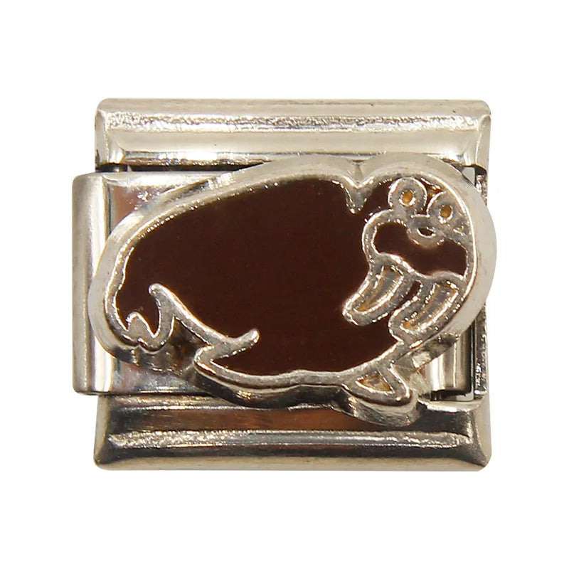 Mixed Charms Italian Link Charms Fits 9mm Stainless Steel Bracelet Jewelry Making DIY Watermelon Lamb Panda Decoration