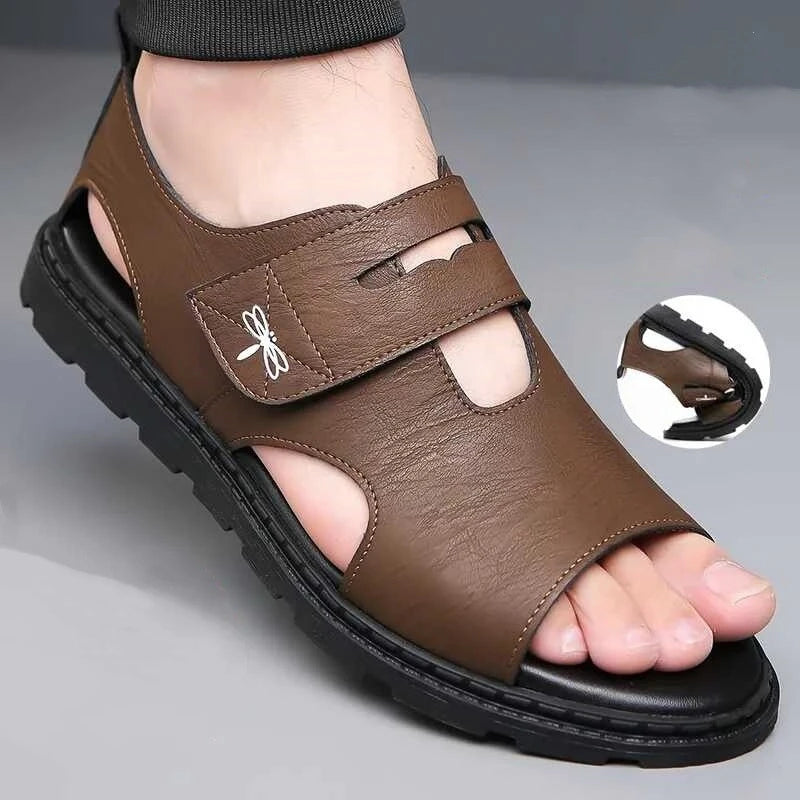New Men's Sandals Fashion Brand Roman Sandals for Men Soft Bottom Comfortable Beach Shoes High Quality Leather Men Casual Shoes