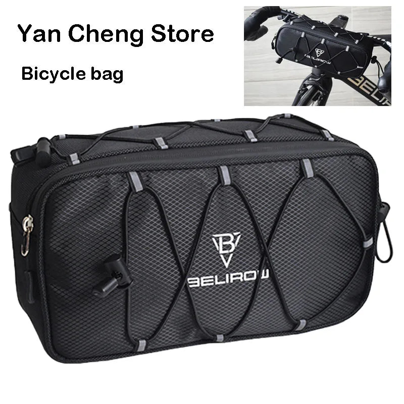 2.1/4.3L Bicycle Handlebar Bag Large Capacity Storage Front Tube Bag Basket Pack Cycling Accessories for MTB Foldable Bike