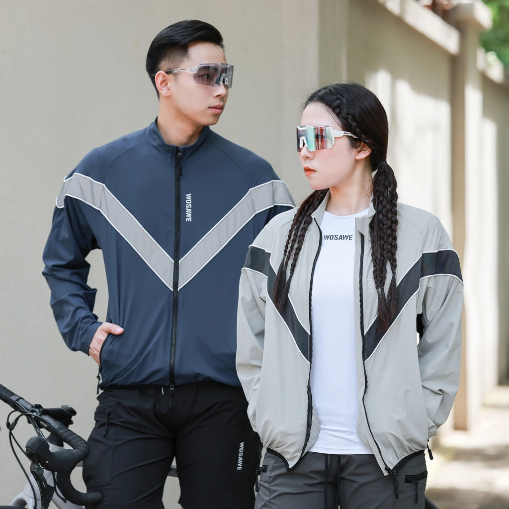 WOSAWE Reflective Cycling Jacket Winter Autumn Bicycle Windbreaker Bike Soft Windproof Waterproof Motorbike Jacket Men Coat