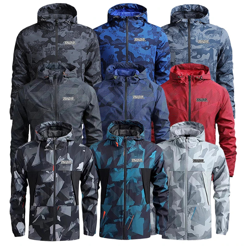 THORSOL 2025 New Men's Motocross Bicycle Cycling Jacket Windbreaker Quick Dry Outdoor Racing Mountain Bike Rompevientos Ciclismo