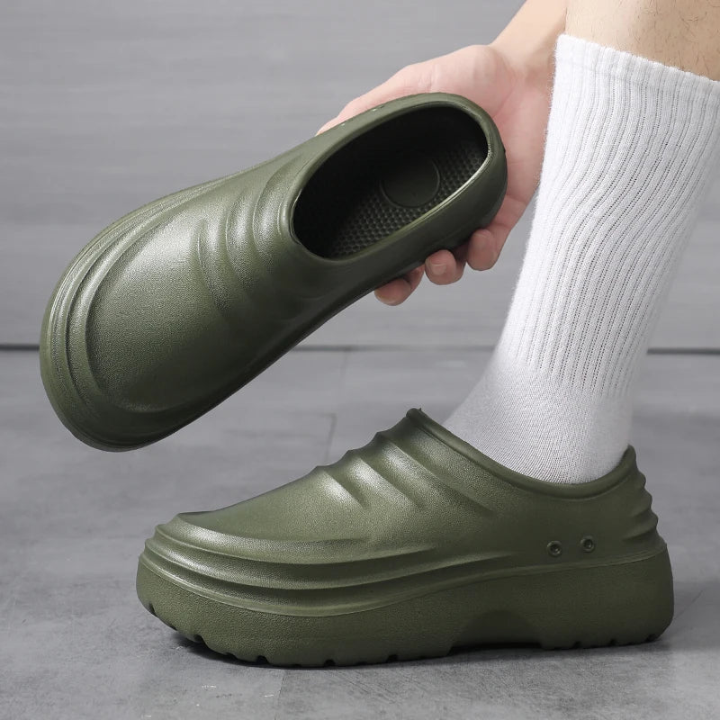 Work Shoes Waterproof, Oil-Proof, Non-Slip, Thick-Soled, Wear-Resistant, Special Soft-Soled Labor Protection Shoes for Kitchen C