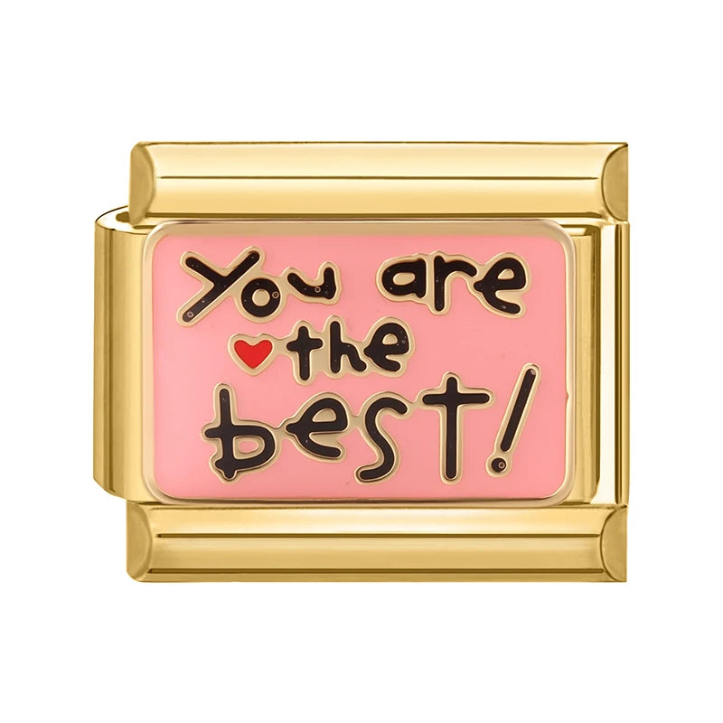 Gold Color Heart Sunflower Cherry Tai Chi Leopard Italian Charm Links Fit 9mm Bracelet Stainless Steel Men Women DIY Making Gift