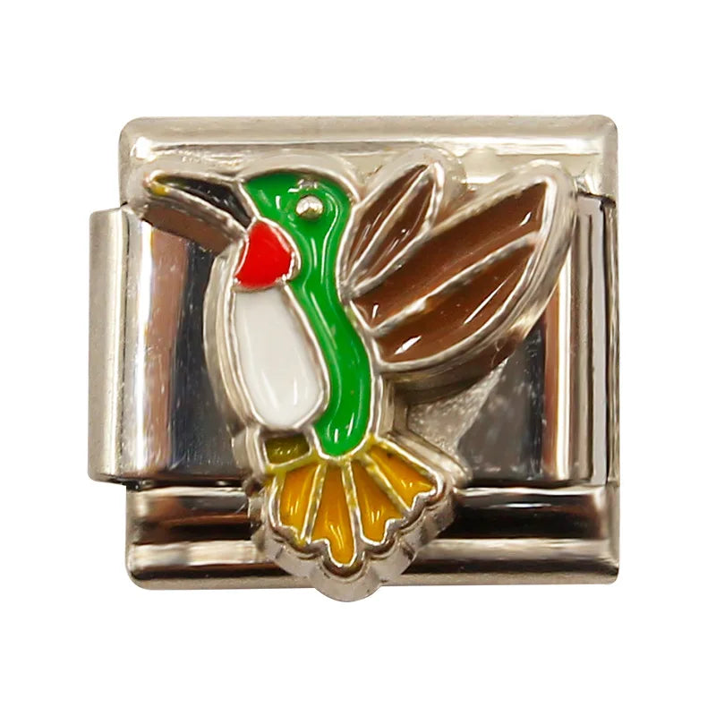 Mixed Charms Italian Link Charms Fits 9mm Stainless Steel Bracelet Jewelry Making DIY Watermelon Lamb Panda Decoration